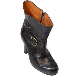 Estilmoda Booties Vintage Black Leather Ankle Boots